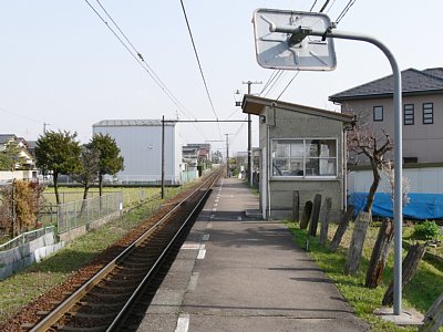 ホームから下り方面を見る