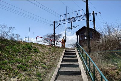 ホームへの階段