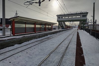 相対式ホームと跨線橋