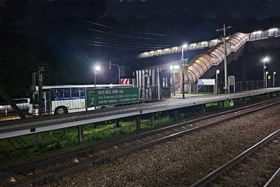 ホームと跨線橋